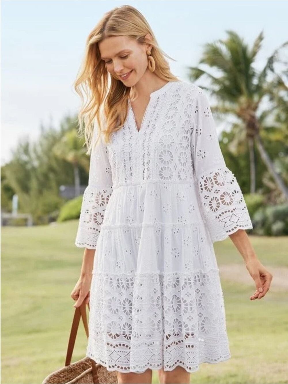 Soft Surroundings • Cordelia Eyelet Lace Short Dress - Picture 11 of 11